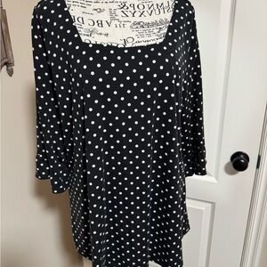 Polka Dot Black and White Women's Top